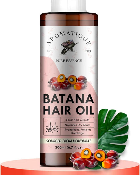 Aromatique Batana Oil for Hair Growth powered with Rosemary Oil,Castor Oil,Onion Oil,Argan Oil,Methi Dana & Curry Leaf | Pure & Natural | Deep Nourishment & Shine | 200ml