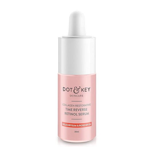 Dot & Key Collagen Restorative Time Reverse Retinol Serum 30ml, anti ageing serum with collagen peptide, rosehip oil and helichrysum