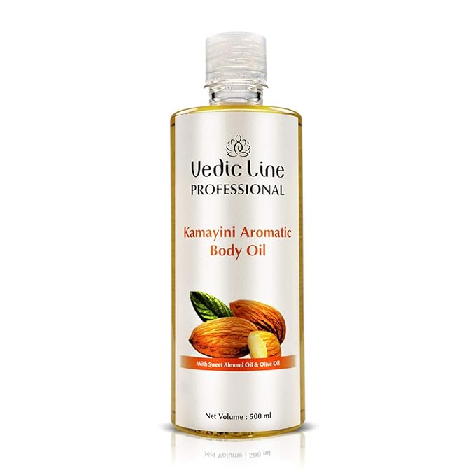 Vedicline Kamayini Aromatic Body Oil Helps To Repair And Renew Skin With Almond Oil, Grape Seed Oil, Sunflower Oil For Reviving and Refreshing Body, 500ml