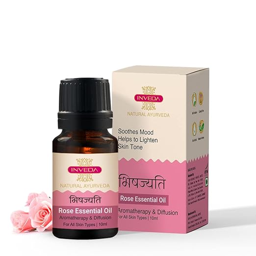 Inveda Rose Essential Oil, Helps in Refining Skin Texture with Goodness of Rose Oil Giving Radiant Glow, 10ml