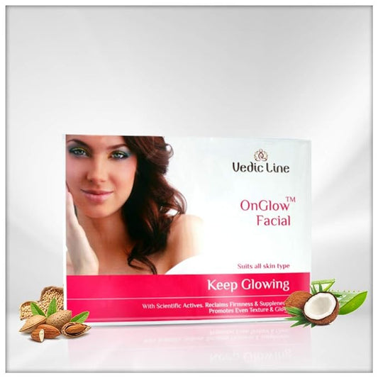 Vedicline Onglow Facial Kit For Glowing, Smooth And Clear Skin With The Goodness Of Aloe Vera, Vitamin C And Mulberry Extracts