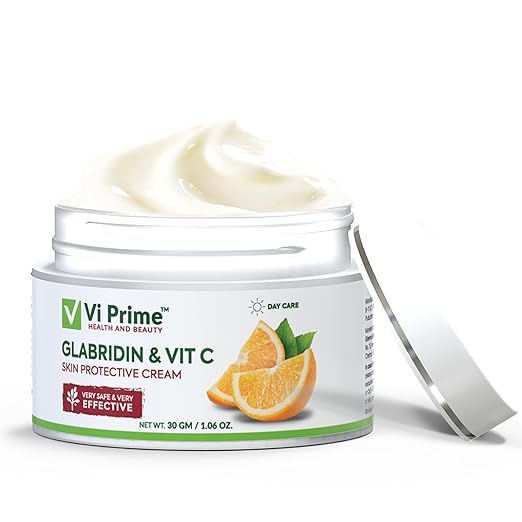 Vi Prime Health and Beauty Glabridin and Vit C Skin Protective Cream | Vitamin C Face Serum | Skin Glow Cream | Skin Brightening | Removes Dark Spot & Tan | Ayurvedic & Vegan | 30 gms