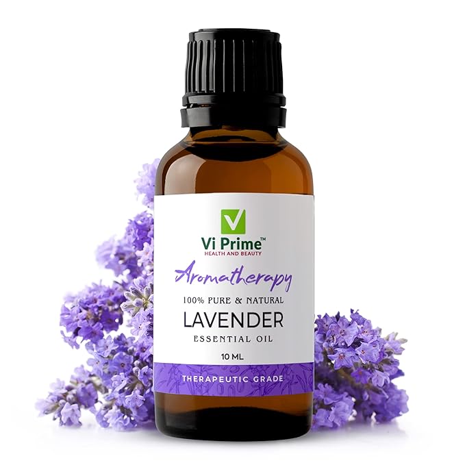 Vi Prime Lavender Essential Oil for Hair, Skin |100% Pure Lavender Oil with Natural Lavandula Angustifolia Extract | Calming Bath or Massage for Restful Sleep | Diffuser-Ready for Aromatherapy -10 ml