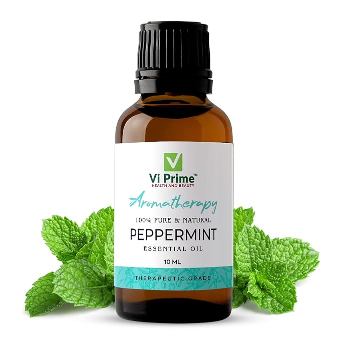 VI PRIME HEALTH AND BEAUTY Peppermint Essential Oil-Pure & Natural Therapeutic Grade, Undiluted Oil| Skin & Hair Care, Scalp, Diffuser, Aromatherapy| Mentha Piperita -10ml