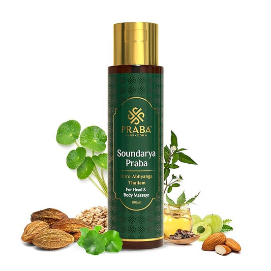 PRABA AYURVEDHA Soundarya Praba Shiro Abhayange Thailam for Head and Body Massage -100 ml