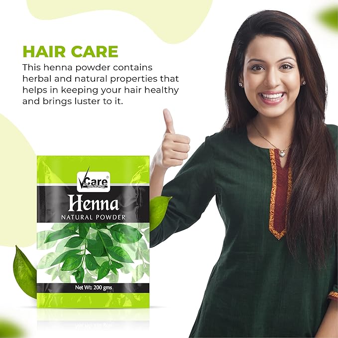 VCare Henna Natural Powder for Hair - 200 gm