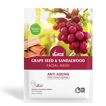 Grapeseed & Sandalwood Face Sheet Mask- 30ml