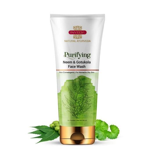 Inveda Purifying Neem & Gotukola Face Wash for Removing Pimples Scar and Blemishes, Giving Clear, Glowing Skin, 100ml