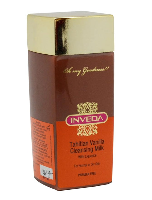 Inveda Tahitian Vanilla Cleansing Milk, Cleanses Skin for Brighter Complexion with Sweet Almond Oil and Licorice Goodness That Gives Soft & Supple Skin