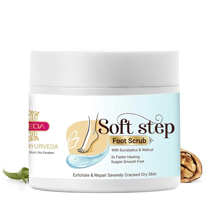 Inveda Soft Step Foot Scrub for Cracked, Dead Skin Made with Eucalyptus Oil Extract and Walnut, Giving Smooth & Nourished Heels, 100ml