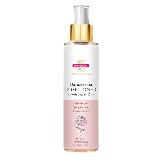 Inveda Damascena Rose Toner, Remove Sun Spots, Acne Scars with Goodness of Damascena, Vitamin C & Glycerin for Fresh and Healthy Skin, 200ml